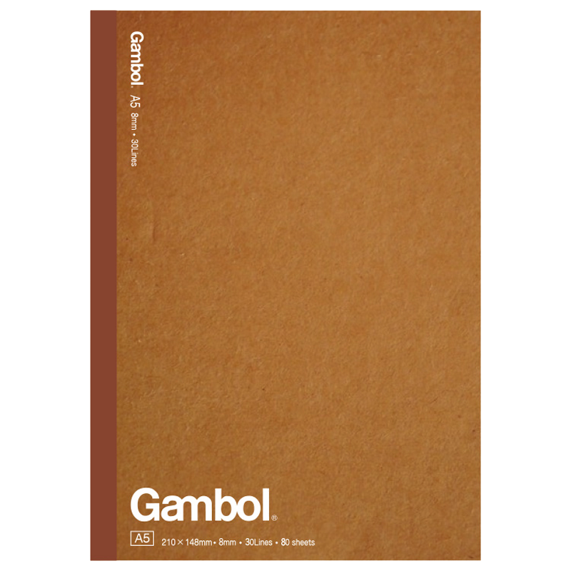 KOKUYO Kraft Paper Notebook Gambol Wirebound Notebook, 7mm Ruled, 24 Lines, A5/40 Sheets, 6 Books Random Colors, WCN-G5401C