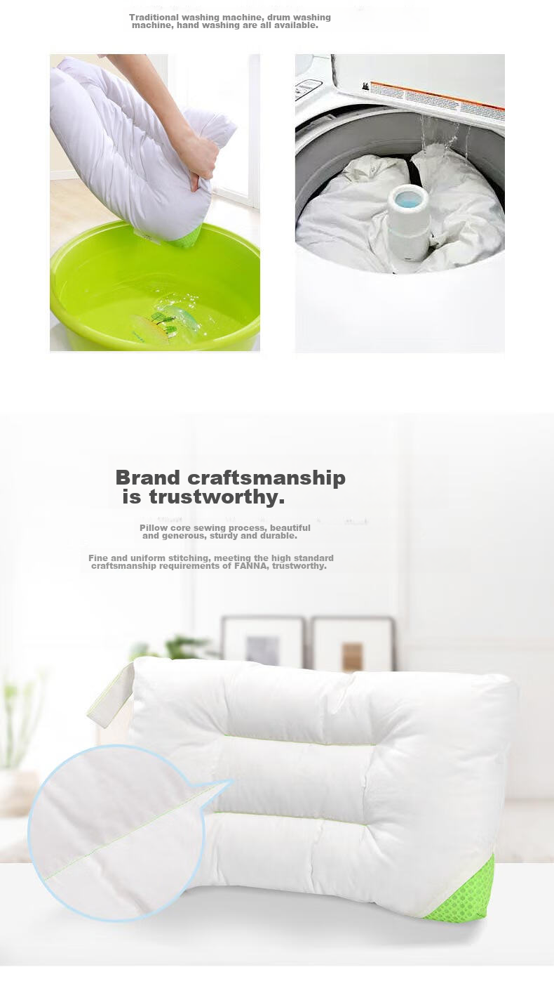 FUANNA Pillow Core for Students, Washable Cotton Pillow Cover, Student Style, 60*38cm 8