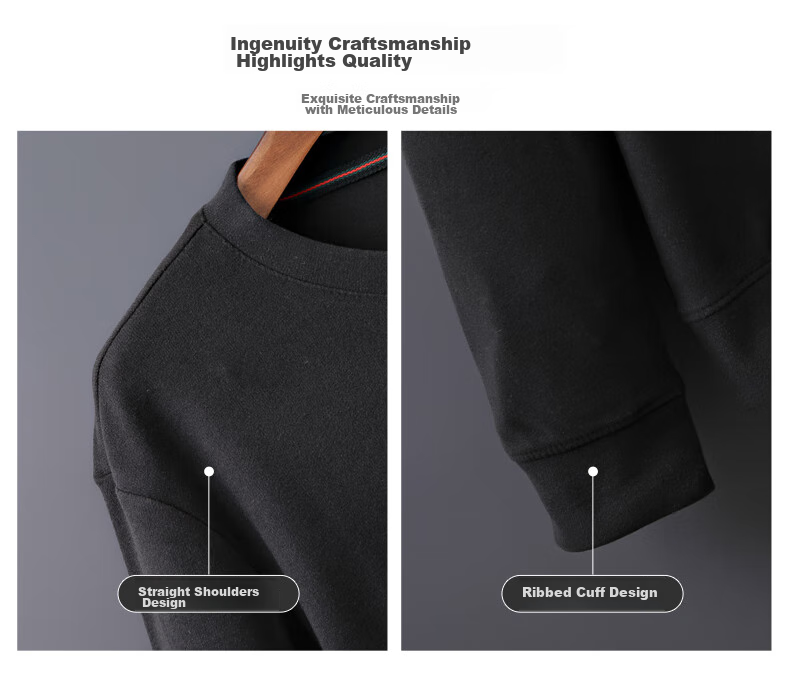 ROMON Men's Sweatshirt, Spring And Autumn Business Round Neck Long Sleeve T-Shirt, Quality Casual Base Layer Jacket, Men's Clothing, 113 Green, 2X 4