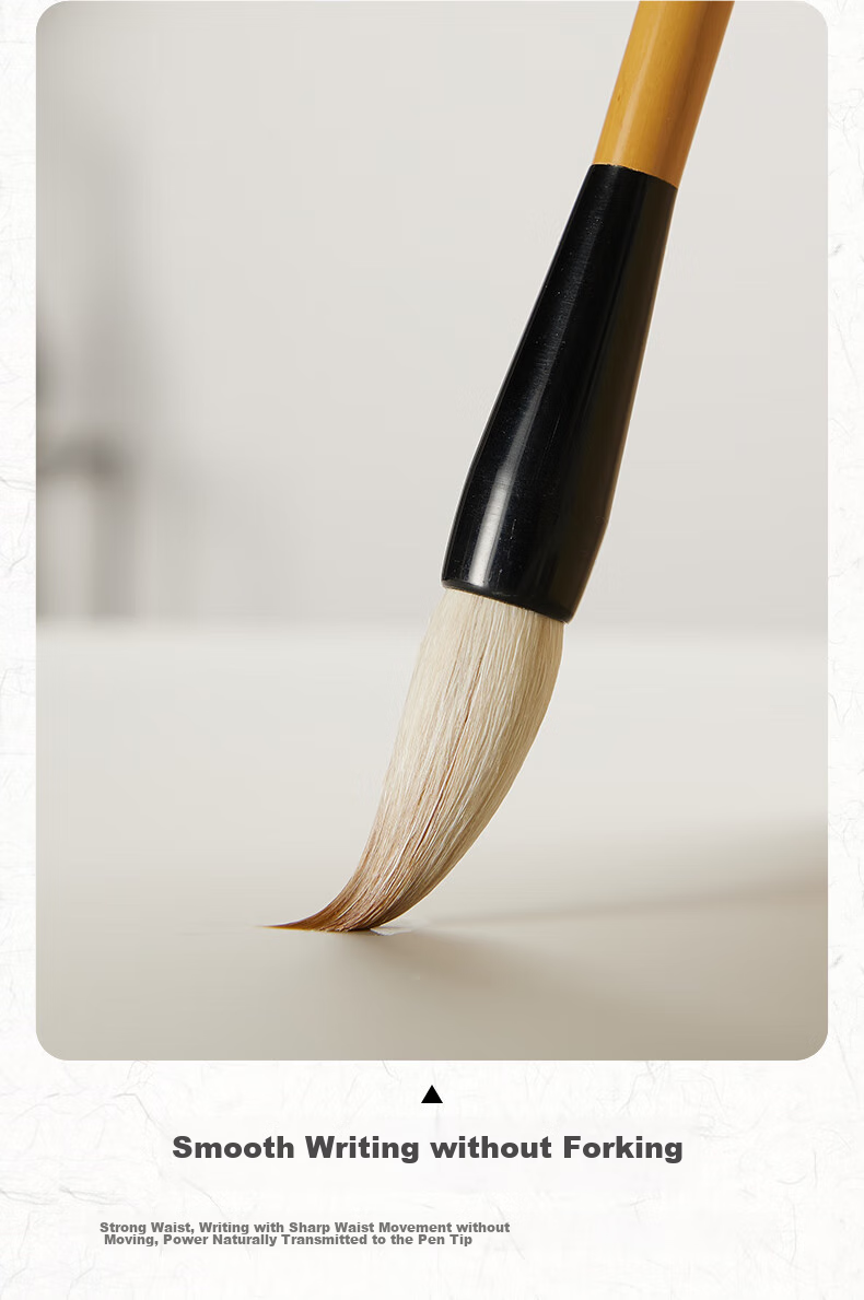 Yushuihu Flexible And Suitable Two-Wolf Sheep Mixed Hair Brush Calligraphy for Beginners, Specialized for Regular Script, Running Script, Clerical Script, Seal Script, Elementary School Students' Beginner Writing Practice, Chinese Painting, And Large/Medium/Small Regular Script Medium Size 4