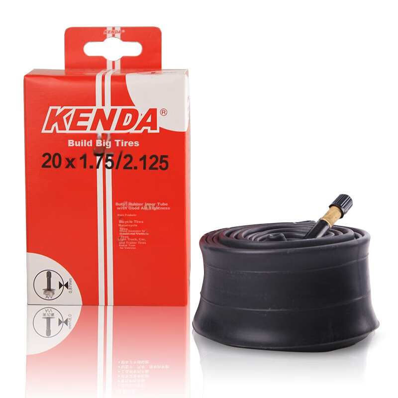 Велосипедная камера KENDA Jian Da 20×1.75/2.125, бутилкаучук, вентиль 48L, устойчивая к давлению и износу