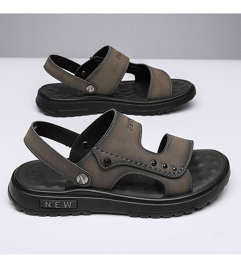 CARTELO Men's Sandals, Summer Breathable Outdoor Beach Shoes, Men's Hole Shoes, Soft-Soled Slippers for Men, 1228 Black, Size 42 15