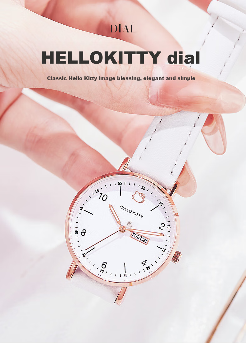 Hello Kitty Student Exam Watch for Female Students in Middle School, High School, And College Entrance Exams, Civil Service Exams, Postgraduate Entrance Exams, Quiet Quartz Watch 4