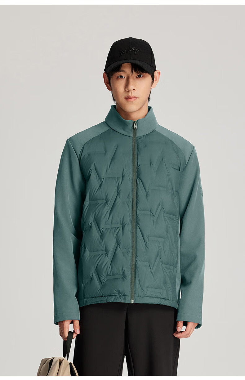TECTOP Outdoor Lightweight down Jacket for Men, Duck Down Warm Coat, Stone Green, 2XL 30