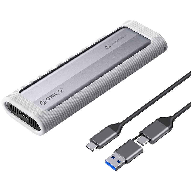 ORICO M.2 NVMe SSD Enclosure with 10Gbps Type-C Interface, Compatible with Laptops, External SSD Portable Hard Drive Enclosure, Includes Silicone Protective Cover AXM2