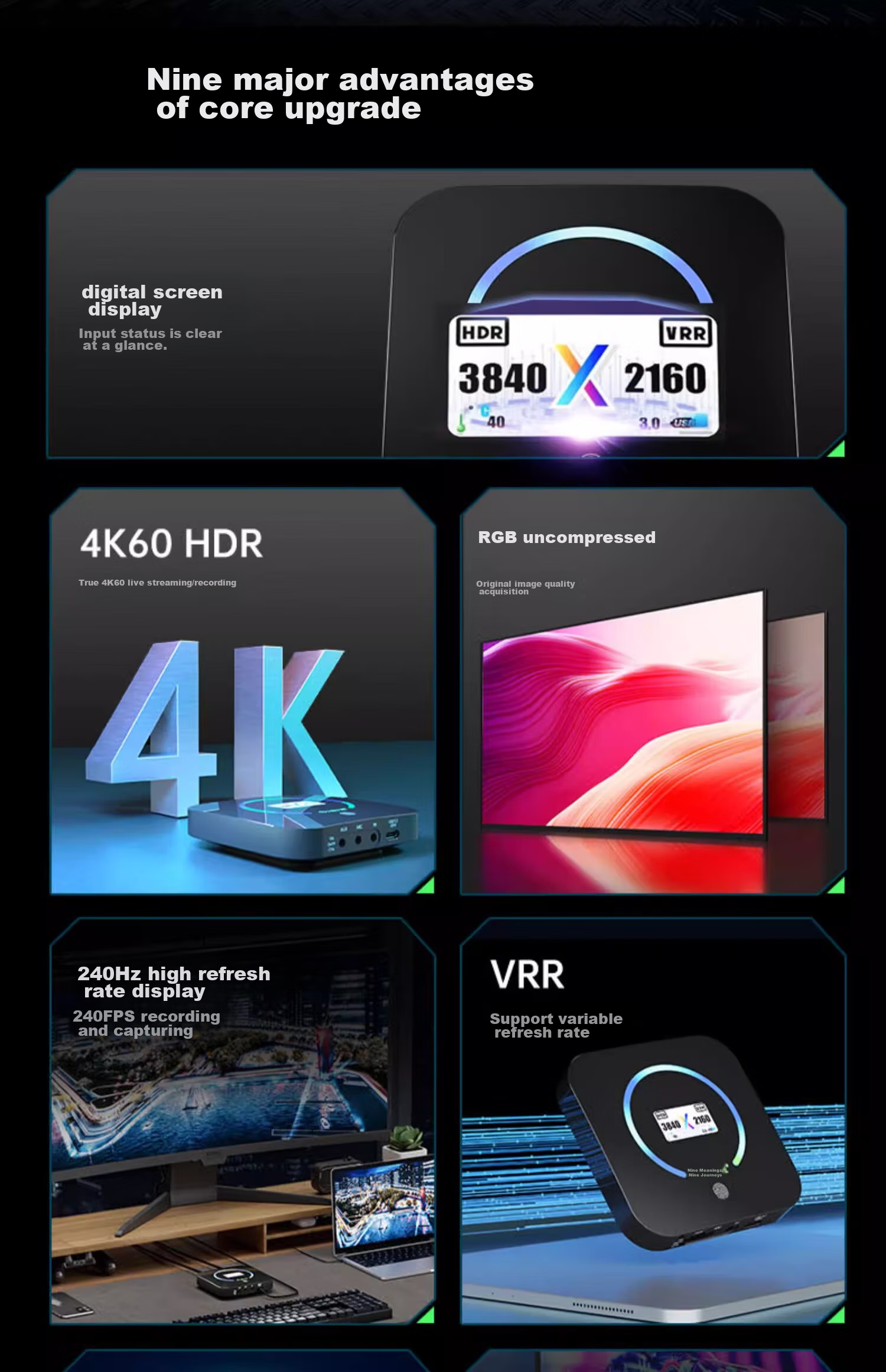 Jiuyinjiushi UX20 High-Definition HDMI Video Capture Card for PS5/iPad Tablet/Smartphone/Switch Camera, Camcorder, Mirrorless Camera, Gaming, Live Streaming, Product Promotion Recording, RGB/HD 4