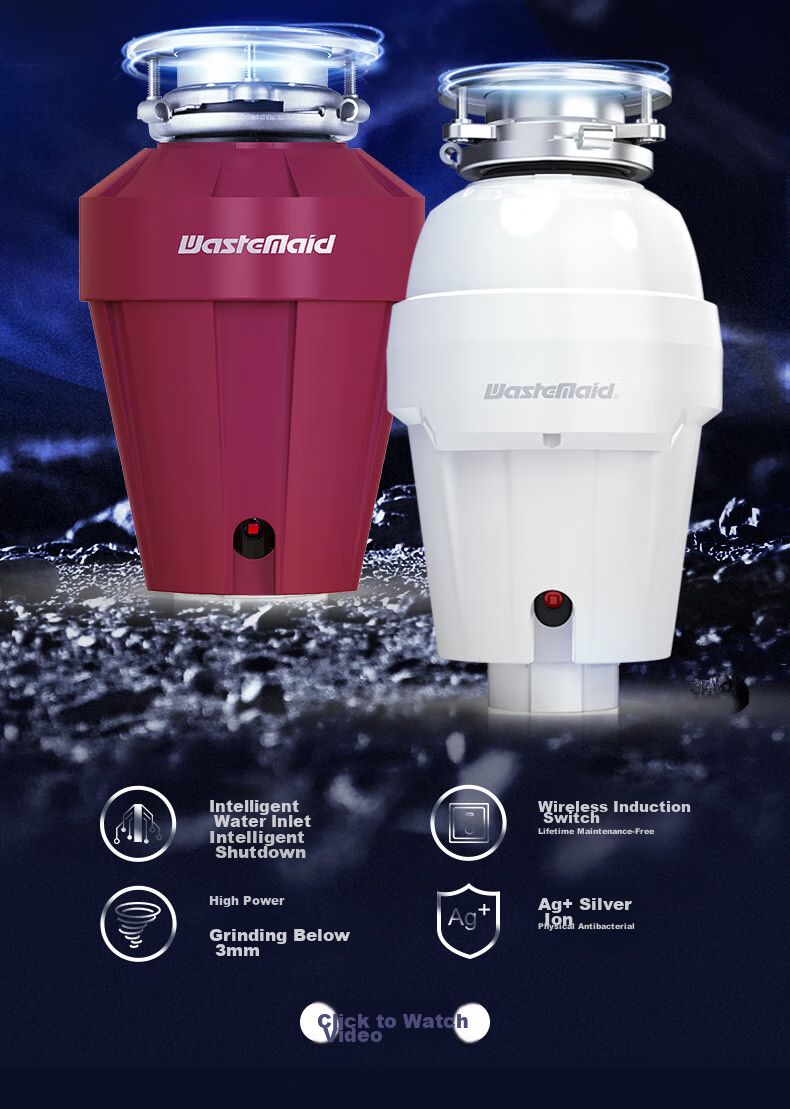 Wastemaid American Kitchen Waste Disposal, 750W Water And Electricity Dual Control, 1400ml Silver Ion Intelligent 5-Level Grinding, W750 5