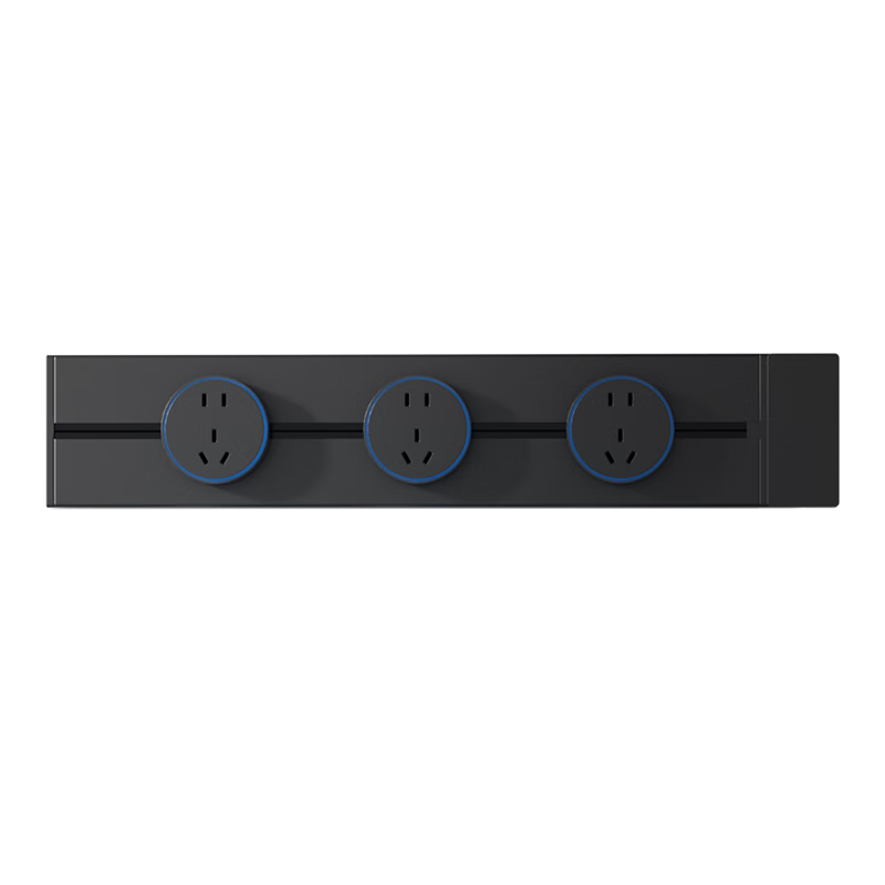 AUX Track Socket Surface Mounted No Drilling Wall-Mounted Movable Wall Slide Rail Socket Slim C6 Gray 50cm + 5 Five-Hole Adapters