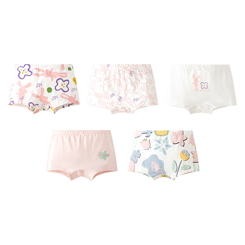 YEEHOO [5A Antibacterial] Children's Underwear, Girls' And Boys' Pure Cotton Thin Summer Style, Baby Underwear for Ages 3-6, No Wedgie