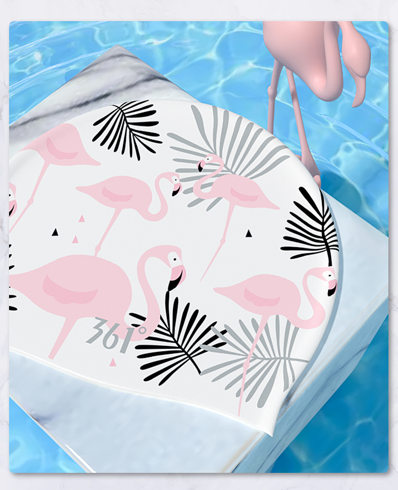 361° Women's Silicone Swim Cap for Long Hair, Waterproof, Ear Protection, Large Size, Cartoon Design, No Hair Pinching 12
