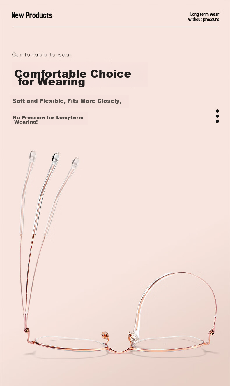 Xiyanghong Pure Titanium Reading Glasses for Women, Fashionable High-End Anti-Blue Light Mother's Day Gift for Mom A103M 400 Degree 8