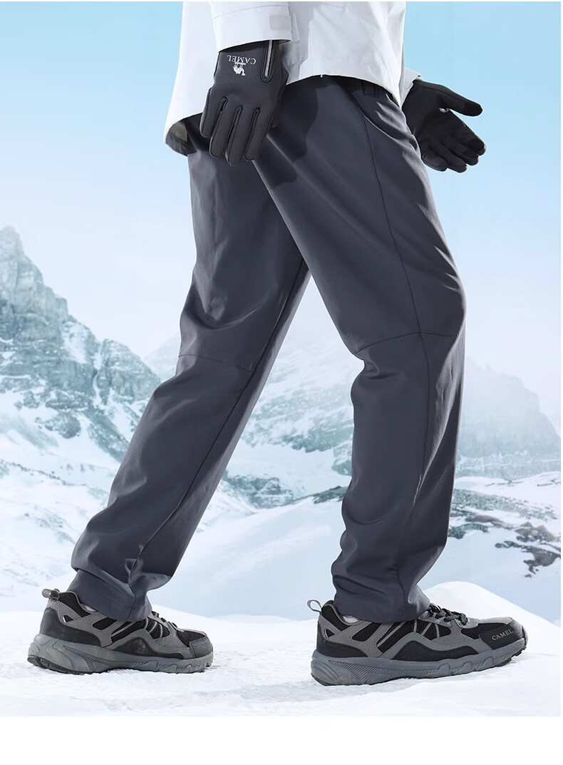CAMEL Outdoor Hiking Pants for Men, Three-In Spring And Autumn Windproof Waterproof Thickened Fleece-Lined Mountaineering Ski Pants A13CAF0045 23