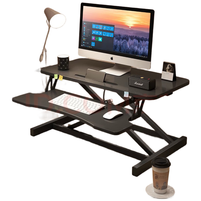 Gupujia Height Adjustable Computer Desk Monitor Stand Workstation Laptop Lift Stand Standing Adjustable Office Desk