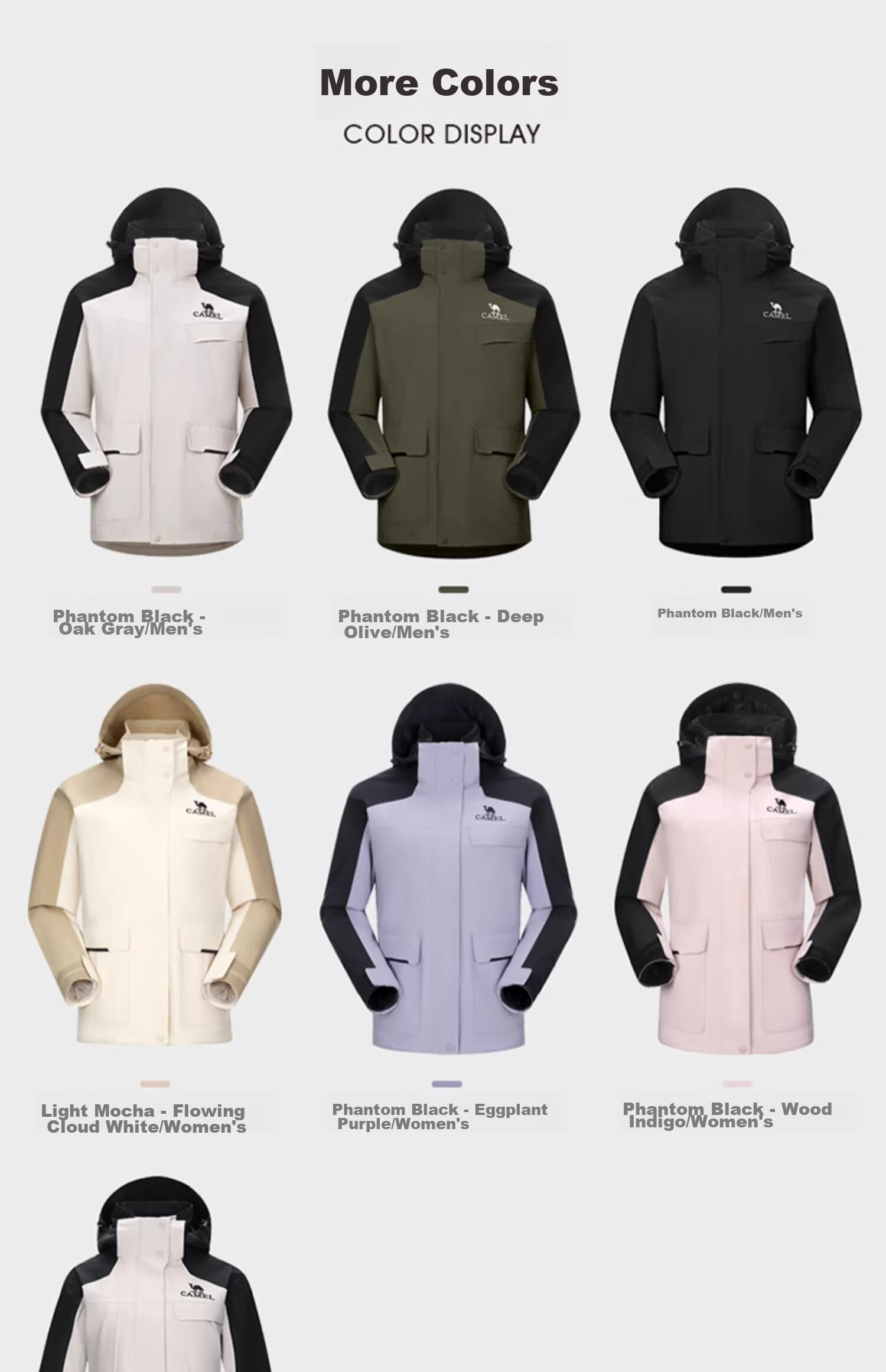 CAMEL Men's Workwear Windbreaker Jacket, Down Coat Two-Piece Set, Three-In Windproof Waterproof Outerwear A13CA31071H 19