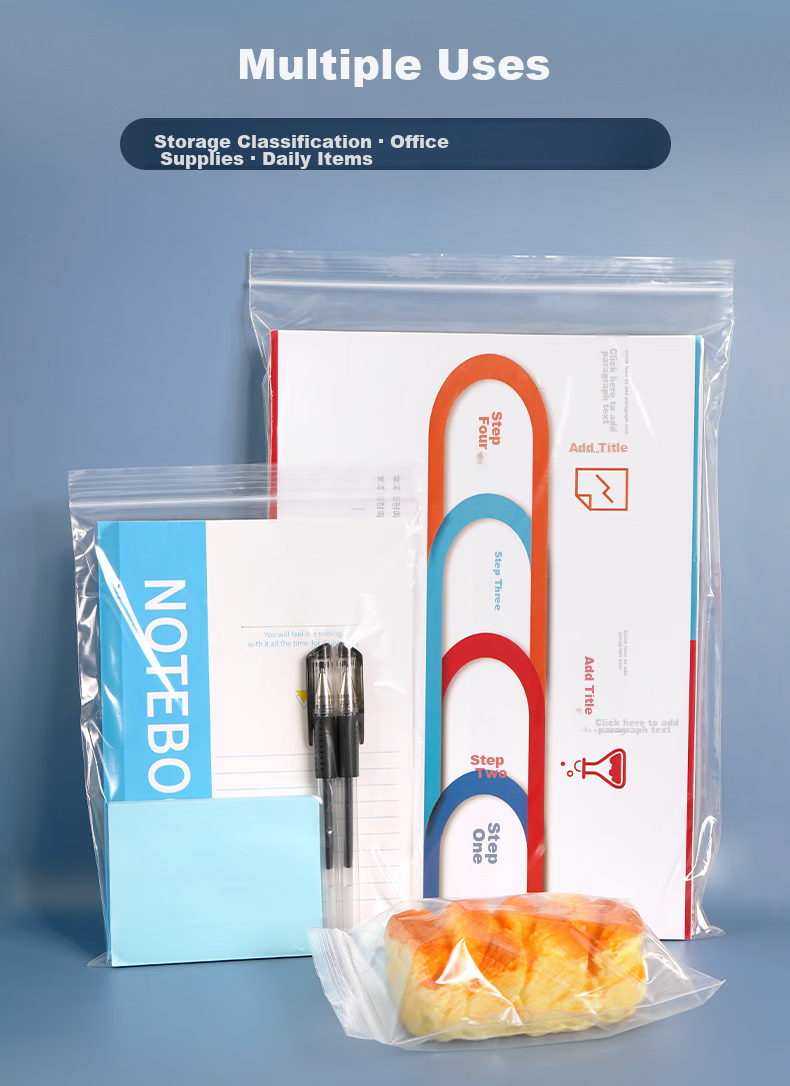 SIMAA 100 Transparent Self-Sealing Bags, 275*160mm, Receipt Storage, Invoice Bags, Self-Sealing PE Moisture-Proof Bags, 6751 8