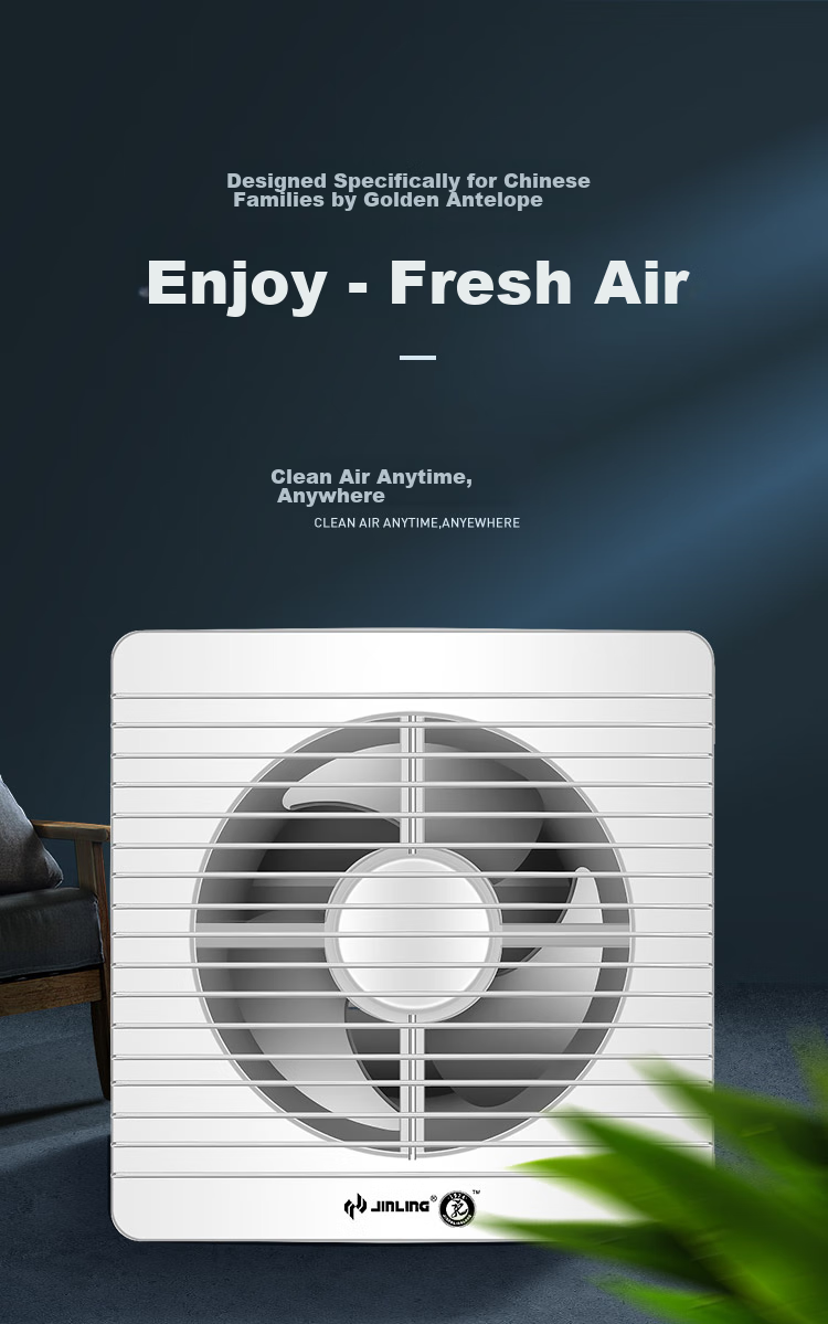 JINLING Window And Wall Exhaust Fan, Kitchen And Bathroom Ventilation Fan, Low Noise Exhaust Fan, Powerful Air Extractor, 6-Inch APC15-2 1