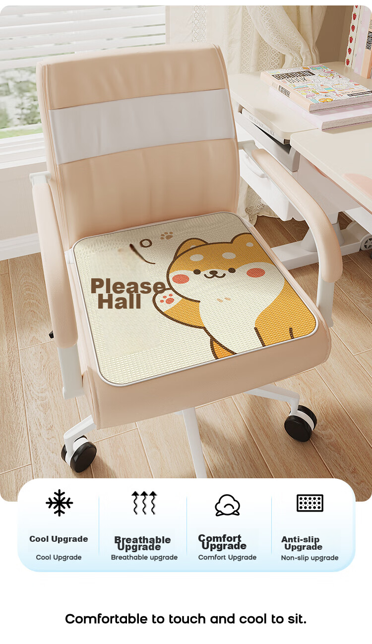 Manshuo All-Season Breathable Seat Cushion for Office, Long-Sitting Butt Pad Chair Mat, Chai Chai 45*45cm 2