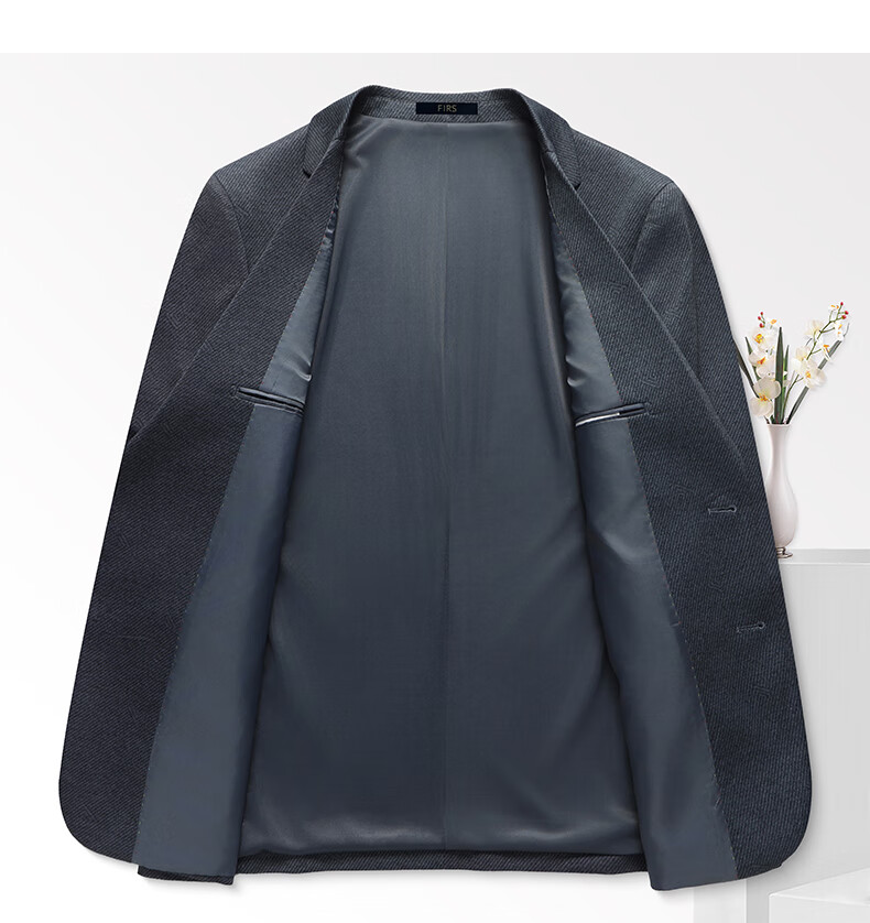 FIRS Wrinkle-Resistant Suit Jacket for Men, Slim Fit Business Young Man Blazer, Work Uniform Casual Single-Breasted Coat 8