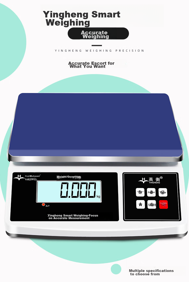 Yingheng Industrial Precision Electronic Scale, High-Accuracy Electronic Platform Scale, Kilogram Scale, 30kg Capacity 1