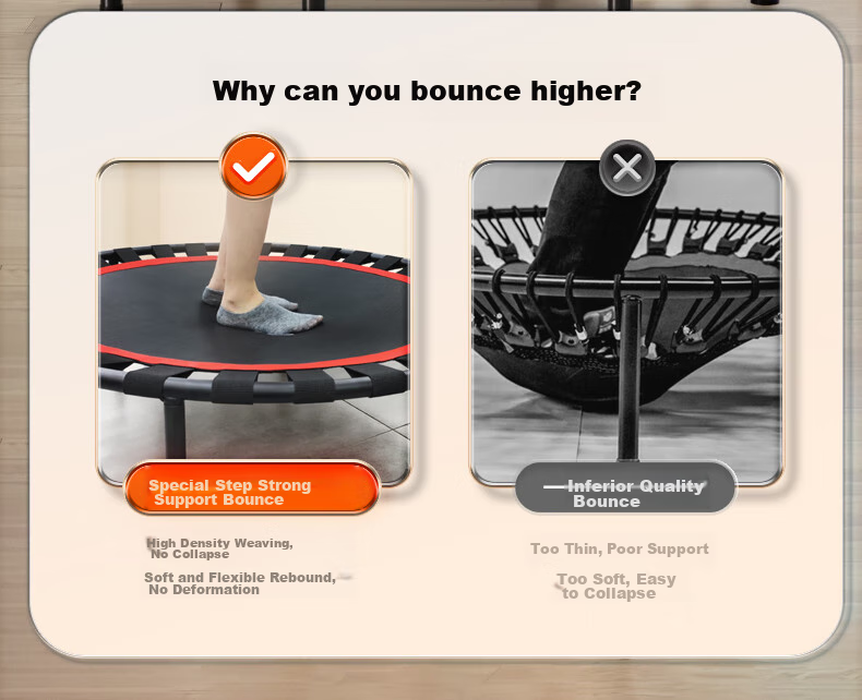 XTEP Trampoline for Home Use, Foldable Children's And Adult's Family Fitness Trampoline with Handrails, Baby Bouncing Training Exercise Indoor Play Equipment 7