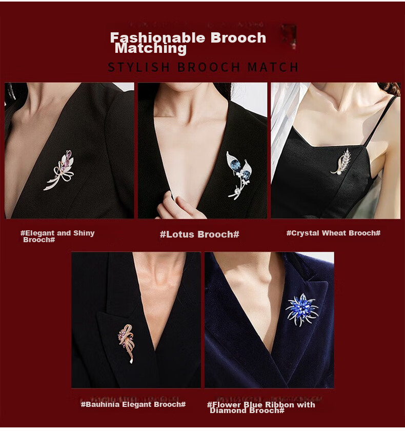 Dijing Chest Pin for Women, Luxury Brooch, Suit Pin, High-End Blazer Pin, Anti-Exposure Accessory, Elegant Clothing Ornament 2