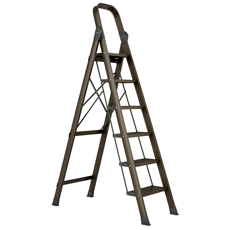 AOPENG Folding Ladder, Household Six-Step Aluminum Alloy Ladder for Indoor And Outdoor Use, Climbing Ladder for Engineering Stairs, Model 2326S