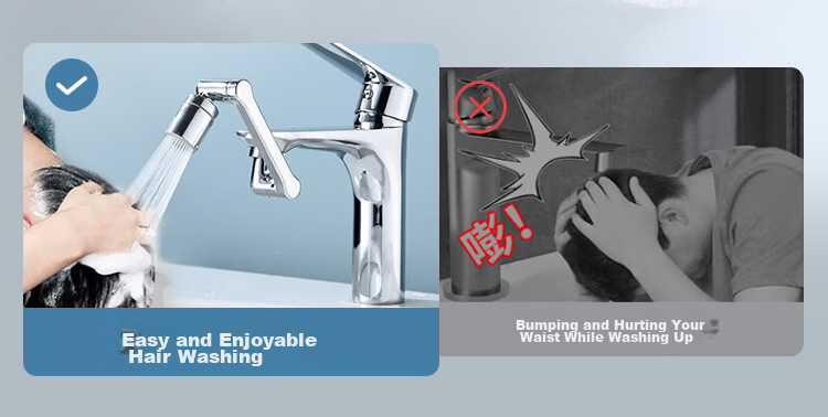 JD Original 1440° Mechanical Arm Faucet Sprayer with Filter, Rotating Mechanical Arm Filter Anti-Splash Spout for Kitche 5
