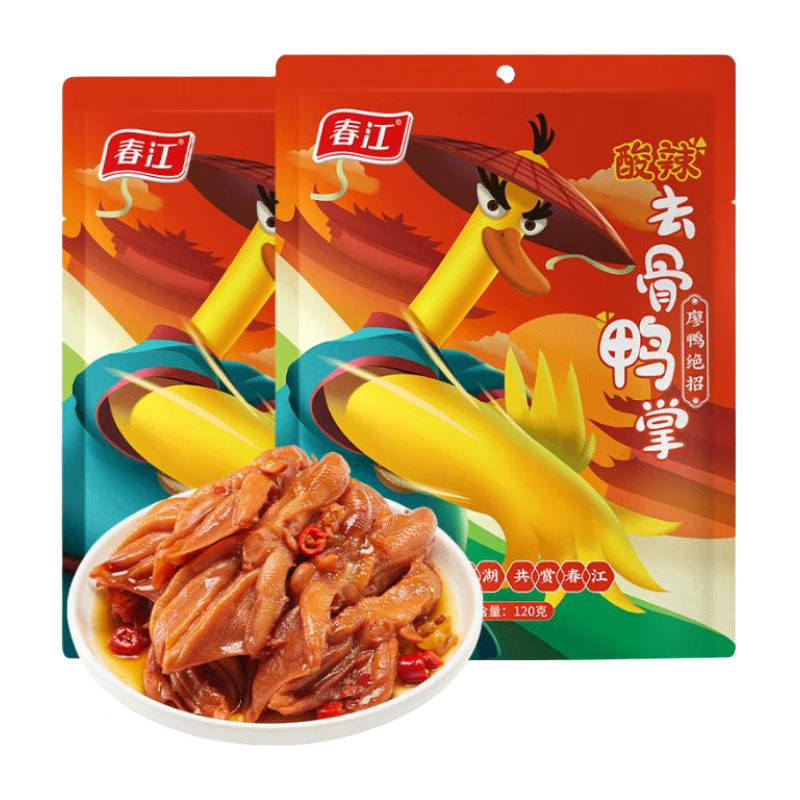 春江无骨鸭掌 去骨鸭爪酸辣味  休闲食品 卤味充饥零食