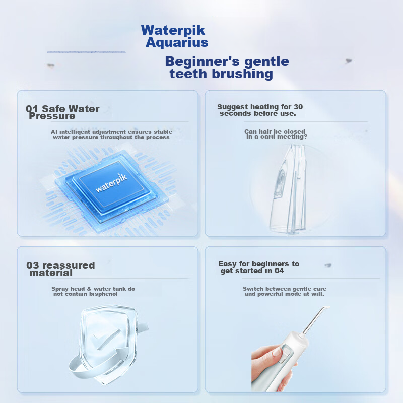 Портативный ирригатор Waterpik GS5 Aurora Blue для взрослых и детей, профессиональный ортодонтический, для чистки зубов, подарок на День святого Валентина