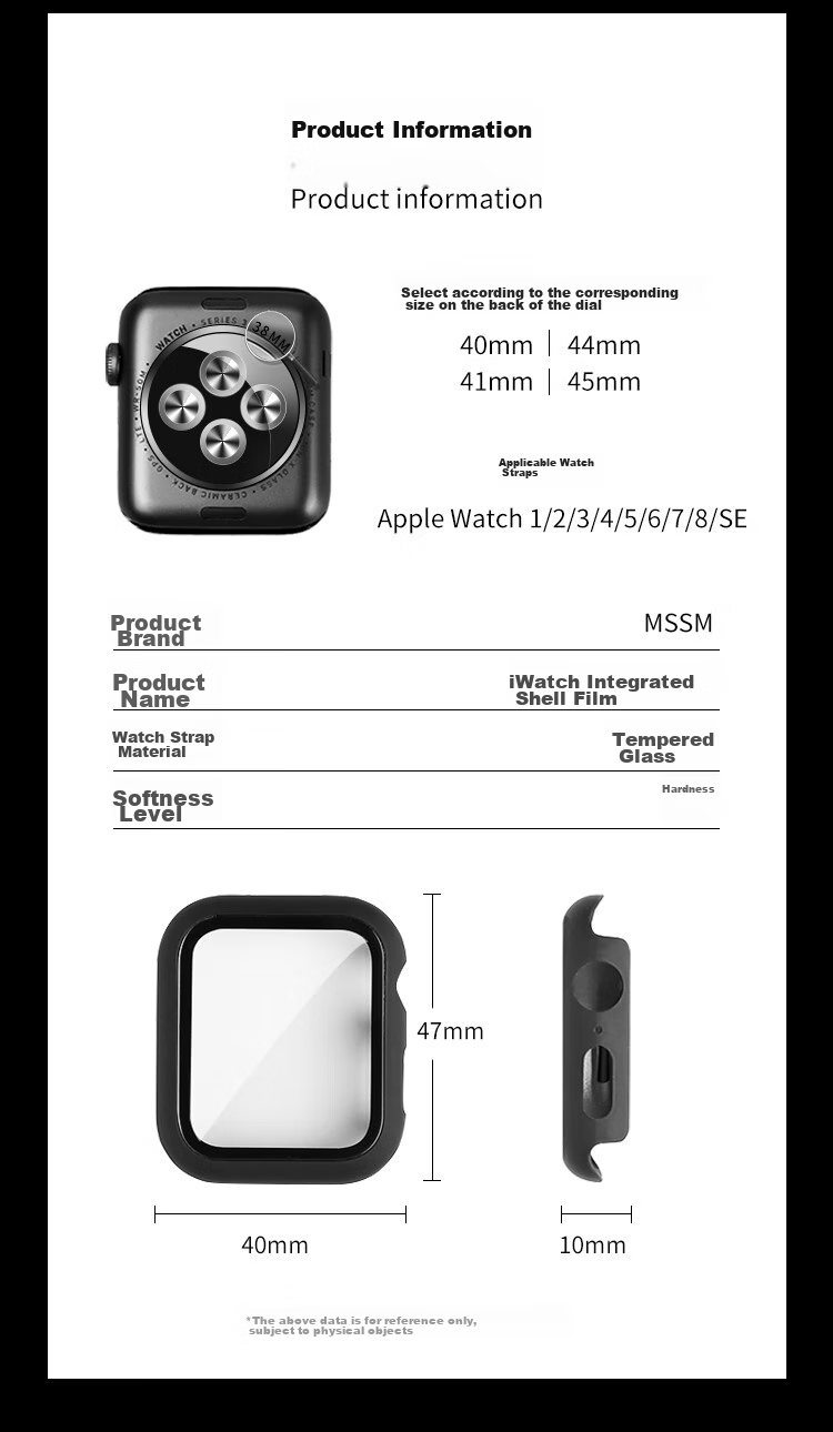 MSSM Compatible Apple Watch Protective Case, All-In Screen Protector for Apple IWatch S9/8/7/6/5/SE, Full Protection Shockproof Scratch-Resistant [Starry Sky Color] S9/8·45mm 11