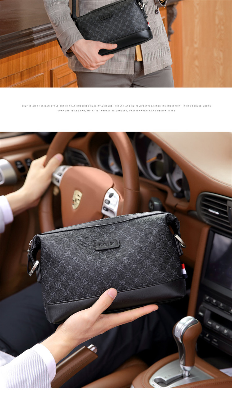 GOLF Shoulder Bag for Men, Printed Water-Resistant Large Capacity Trendy Crossbody Bag, Multifunctional Hand-Held Bag, Casual Fashion Waist Pack 5I597258J Black 15