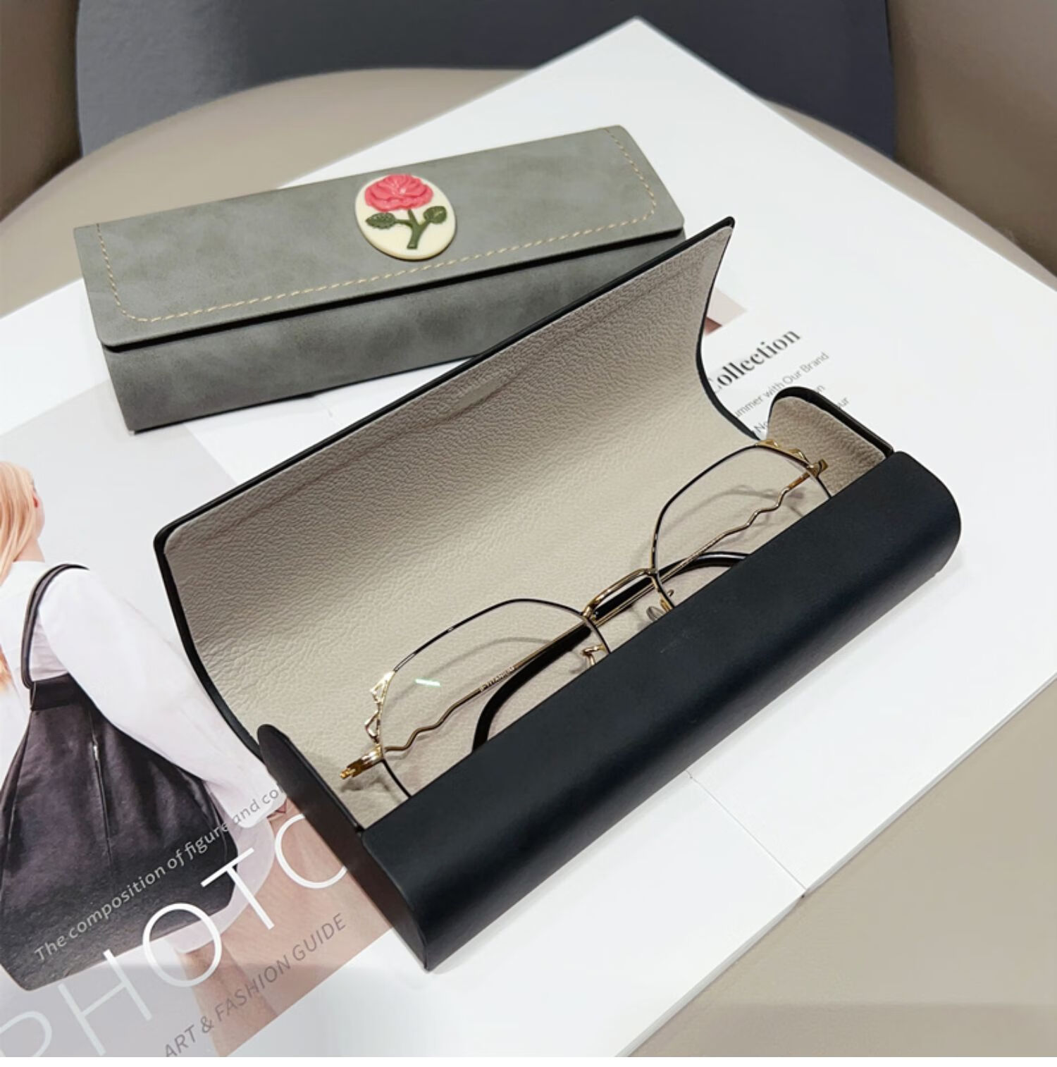 Fanyejia Retro-Style, Durable Portable, Fresh And Elegant Frame, Myopia Glasses Case, High-End Student Sunglasses Storage Box 10