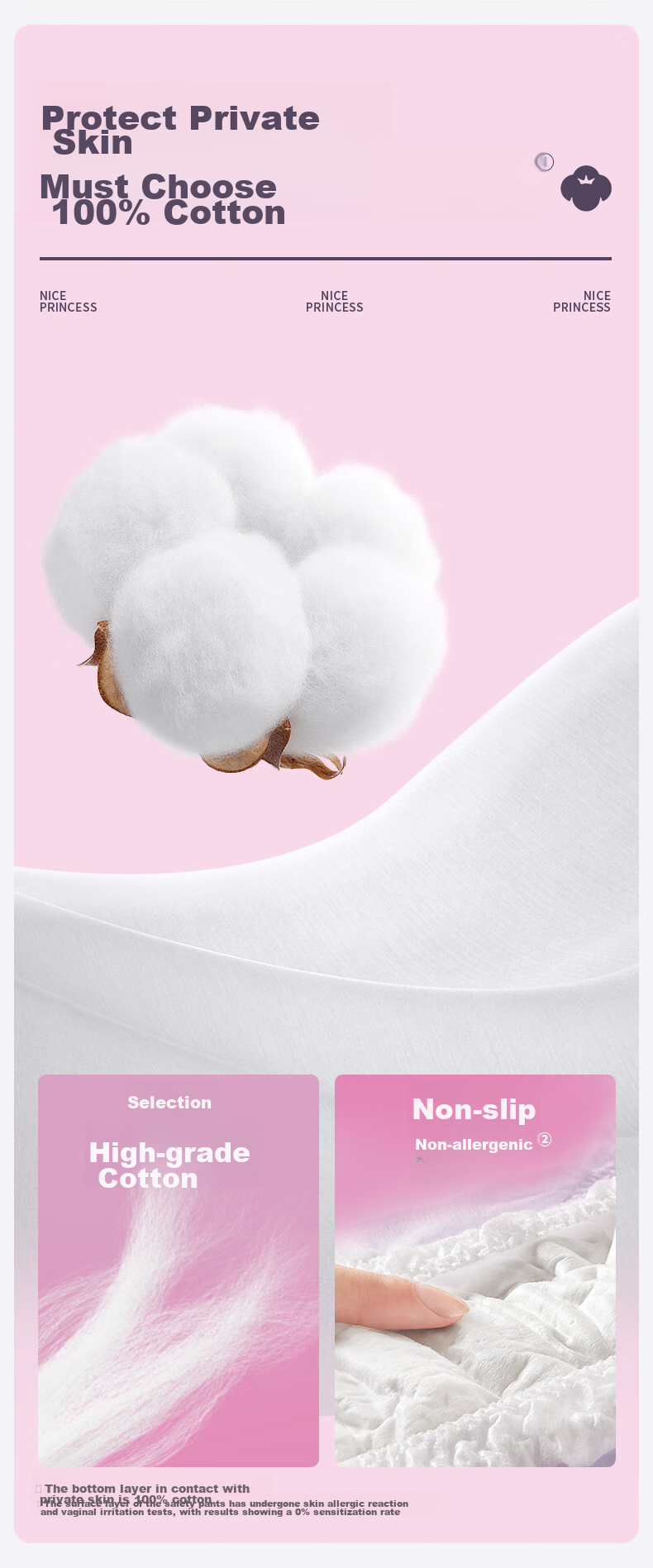 PurCotton [Recommended by Lu Yuxiao], Princess Naisi Comfort Pants, Sleep Pants, Panty-Style Sanitary Napkins, ML2 Travel Pack 6
