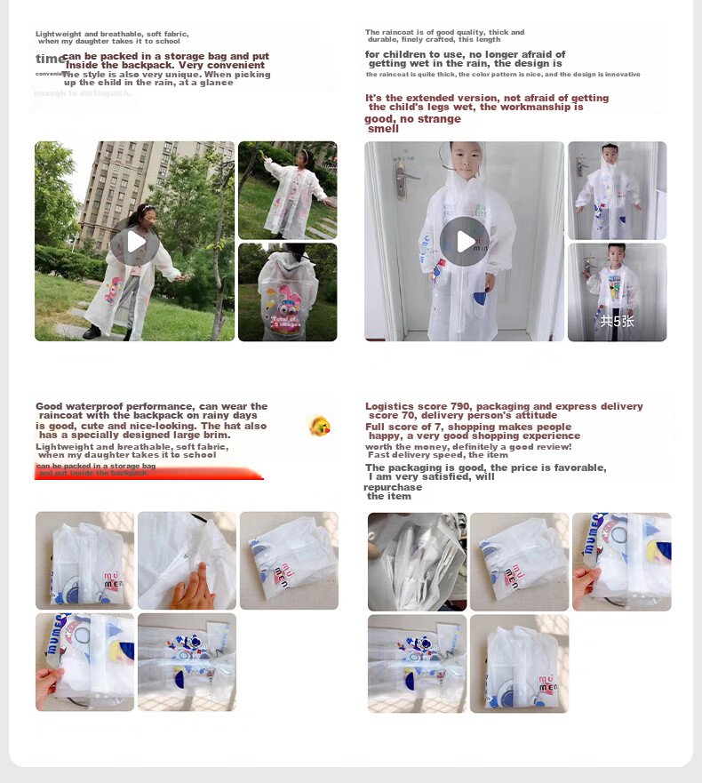 Moremerry Children's Raincoat for Boys And Girls, School Rainwear with Backpack Space, Kindergarten Poncho 29