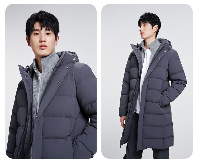 JD Original down Jacket for Men, Duck Down Thickened Cold-Resistant Workwear Puffer Coat Water-Repellent Winter Mid-Length Black Coat Size S 27