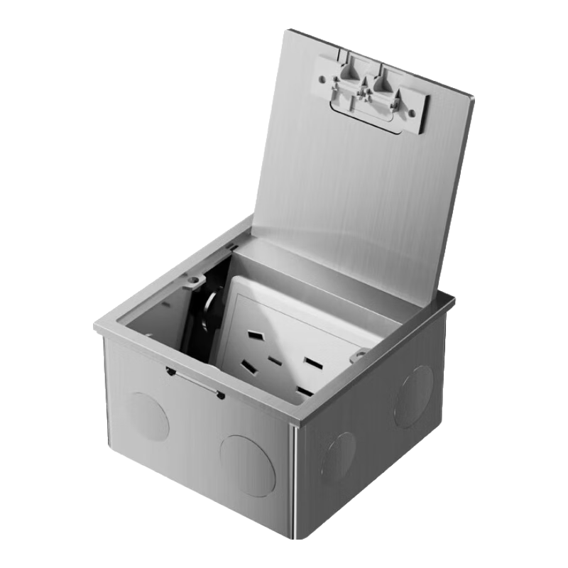 FDD Flat Invisible Floor Socket, Hidden Stainless Steel Waterproof Recessed Floor Socket, Ultra-Thin Floor Socket, Ten-Hole