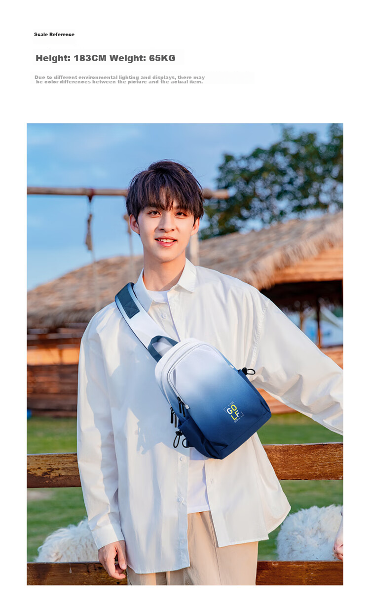 GOLF Chest Bag, Unisex Shoulder Crossbody Bag, Gradient Phone And IPad Bag, Water-Resistant Sports Small Backpack, Cycling Waist Pack 19