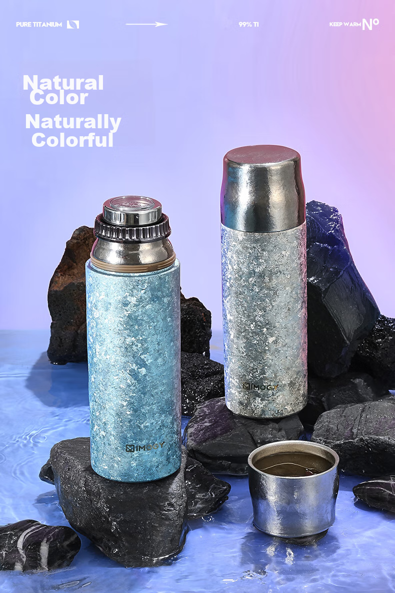 IMOGY Pure Titanium Insulated Mug Large Capacity Stylish Titanium Tea Cup Outdoor Steeping Water Bottle Premium Gift 17