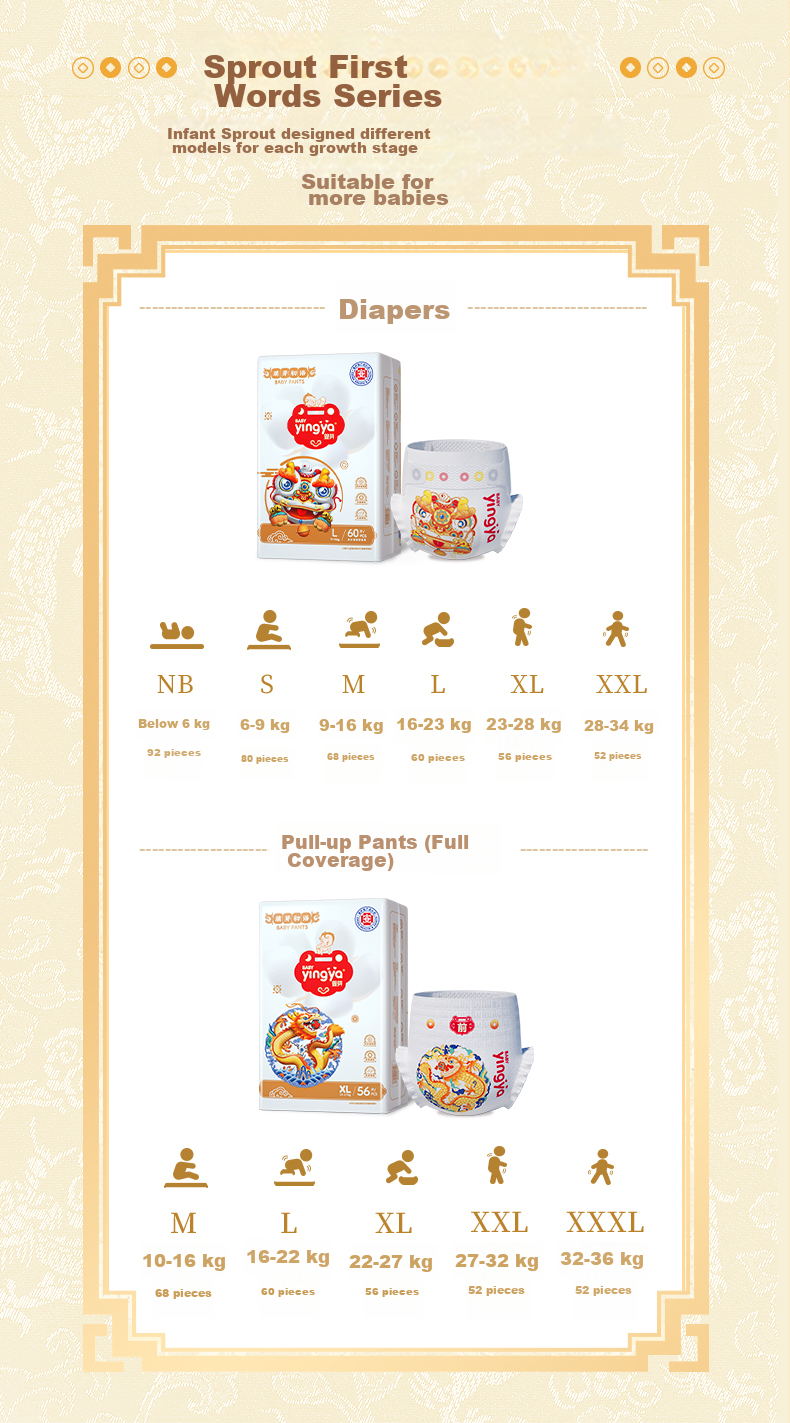 YINGYA Mengya Diapers NB Size 46 Pieces [1-3kg], Ultra-Thin And Dry Baby Diapers for Boys And Girls 2