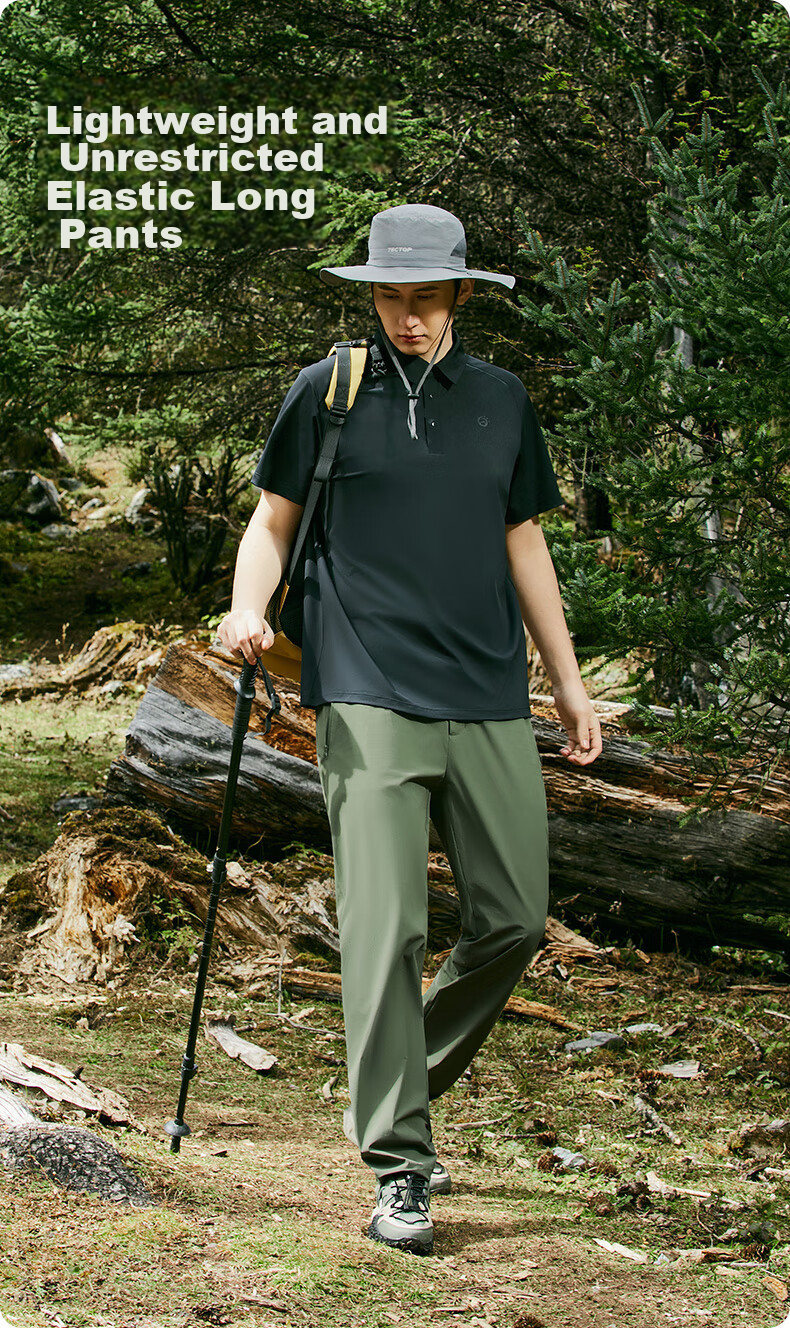 TECTOP Outdoor Hiking Quick-Dry Pants, Lightweight Moisture-Wicking Casual Straight-Leg Fast-Drying Trousers, 2422177SZ Men's Classic Black M 1