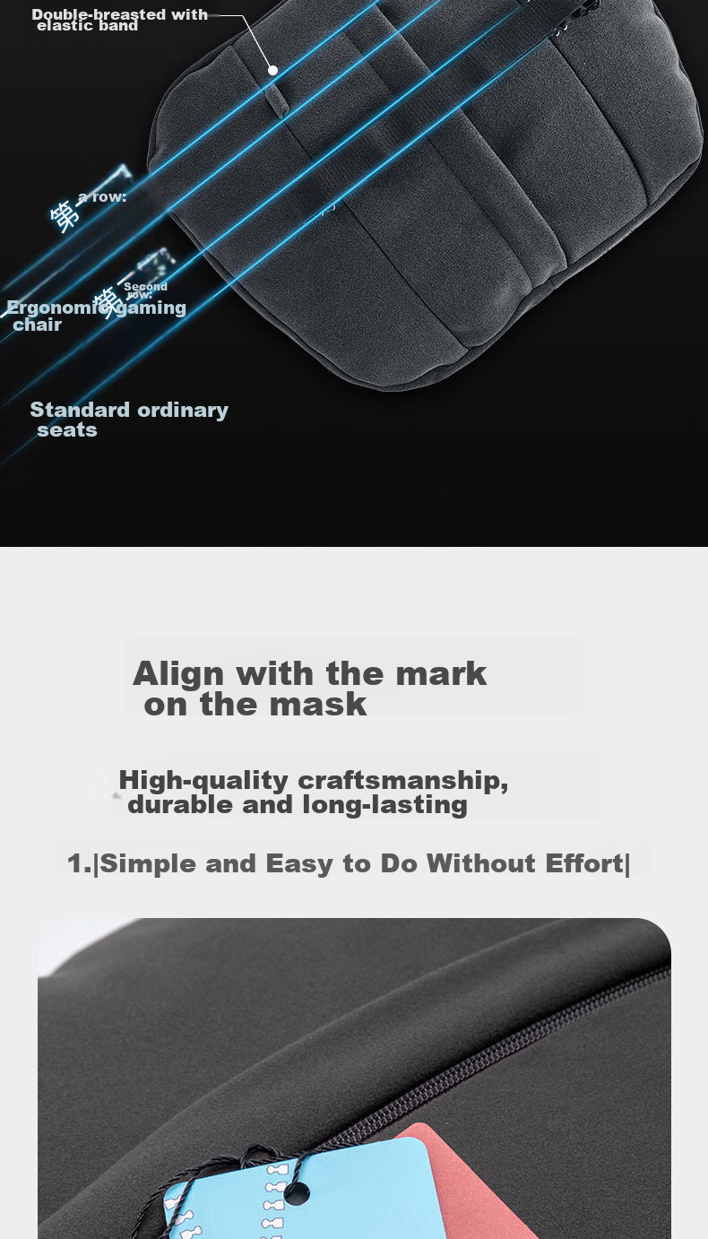 Shenchuang Car S-Class Maybach-Style Headrest And Lumbar Support, Neck Pillow for Car Use, Cushion Backrest, Suitable for Mercedes-Benz And Tesla, Universal Model 8