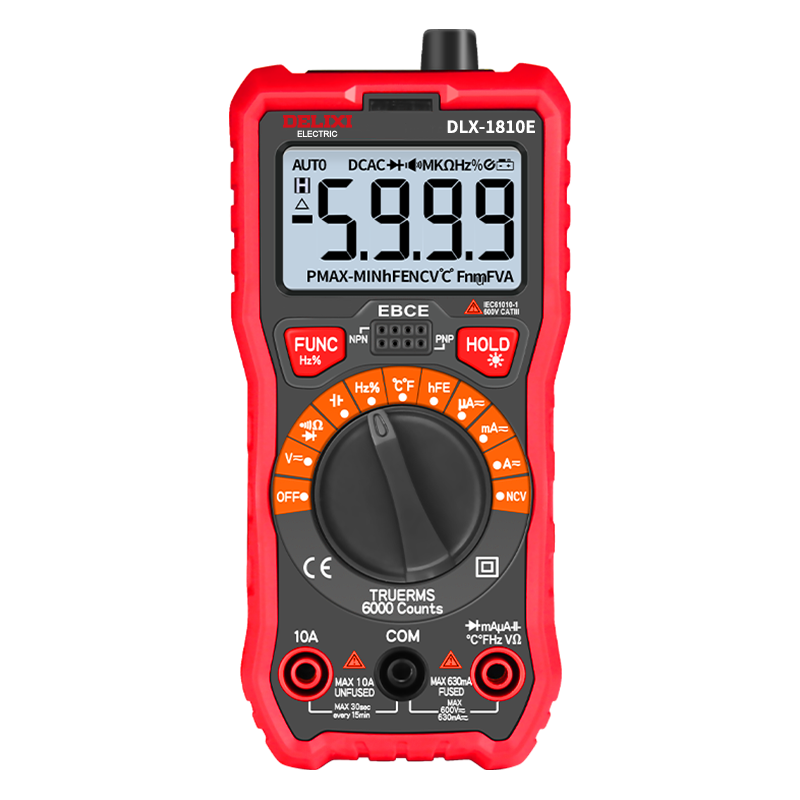DELIXI ELECTRIC Smart Anti-Burn Digital Multimeter Household Portable High-Precision Universal Meter Voltage Current/Resistance/Capacitance