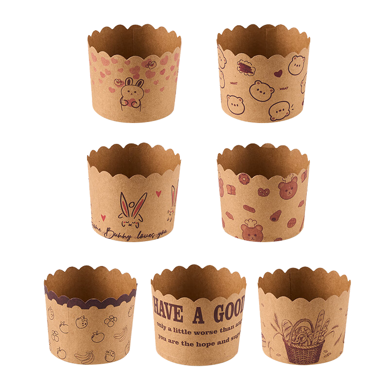Jekero Wave Paper Cups, Thick Muffin Cups, Cake Paper Cups, Steamed Cake Cups, Baking Pastry Disposable Cake Cups, 50 Pieces