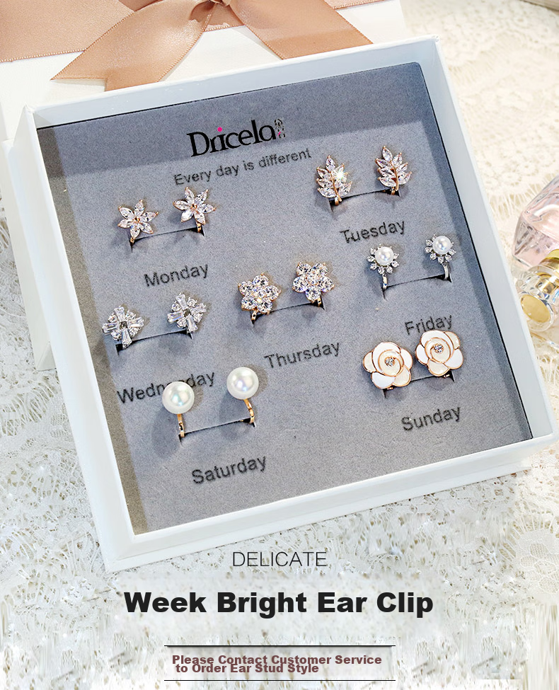 Dairuo No-Earring Ear Clips for Women, One-Week Earrings, Niche Rose Design, Elegant And Slimming, Practical Birthday Gift for Girlfriend 1