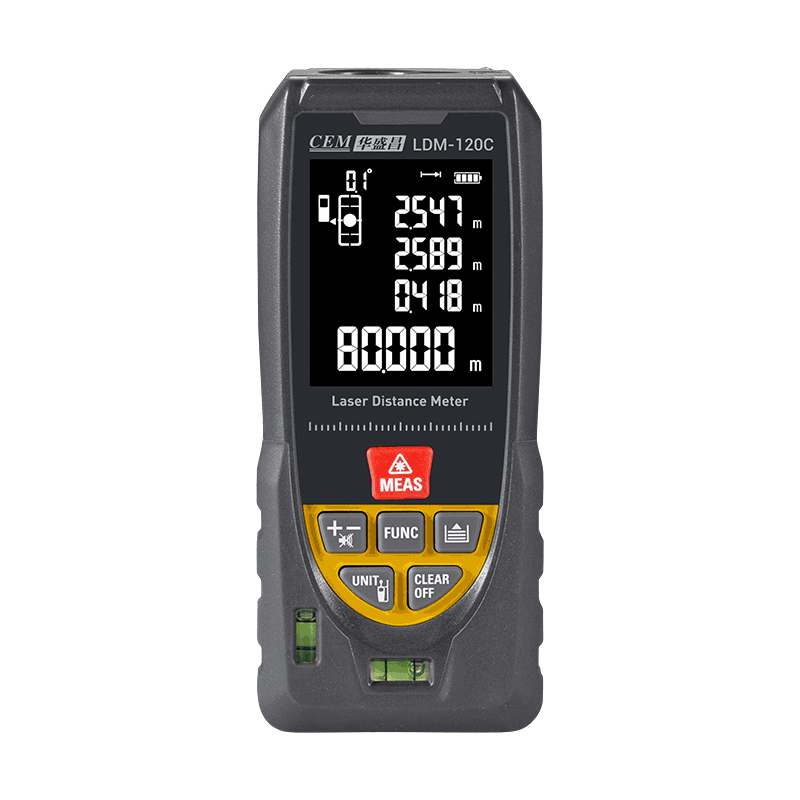 CEM LDM-120C Laser Distance Meter High-Precision Infrared Measuring Device Electronic Ruler Voice Playback USB Rechargeable