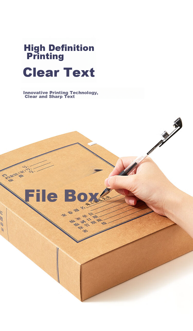 COMIX 10 Pieces 40mm Mixed Pulp 250g Kraft Paper File Boxes Document Storage Boxes for Party Building, Finance, Student Exam Storage EA1024-10 6