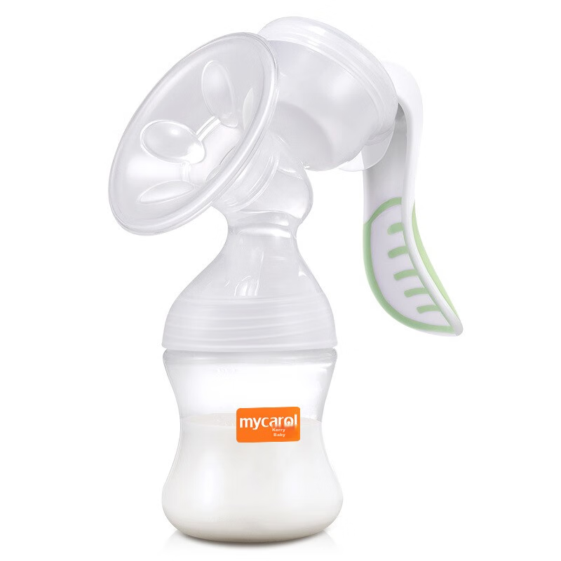MyCarol Manual Breast Pump with Strong Suction, Massage-Free, Anti-Reflux, Portable Milk Collector, Breast Milk Extractor J203