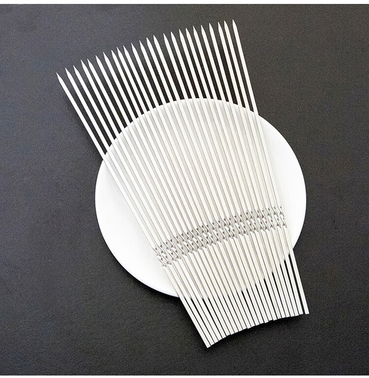 Suncojia 304 Stainless Steel Barbecue Skewers, Meat Kebab Skewers, Grilling Needles, Barbecue Tools, 50 Pieces 14