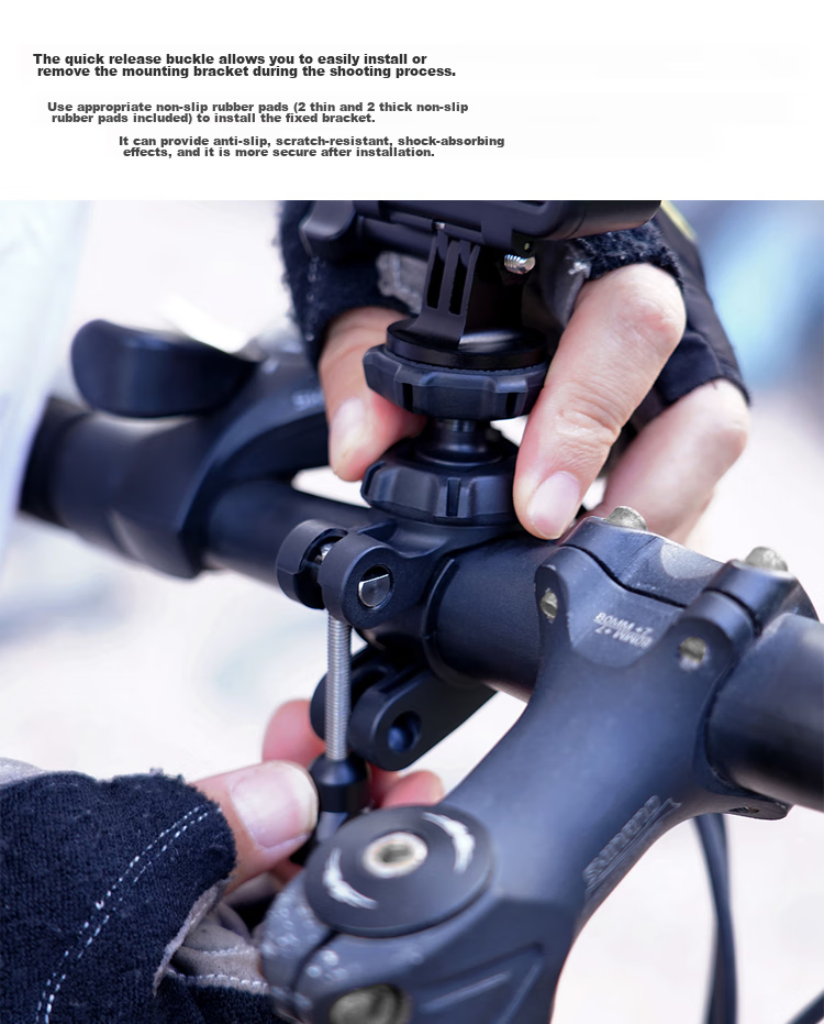 MAXCAM, Suitable for Insta360 X4 Motorcycle Aluminum Alloy Windshield Clip Mounting Bracket, Riding Clip Accessory 6