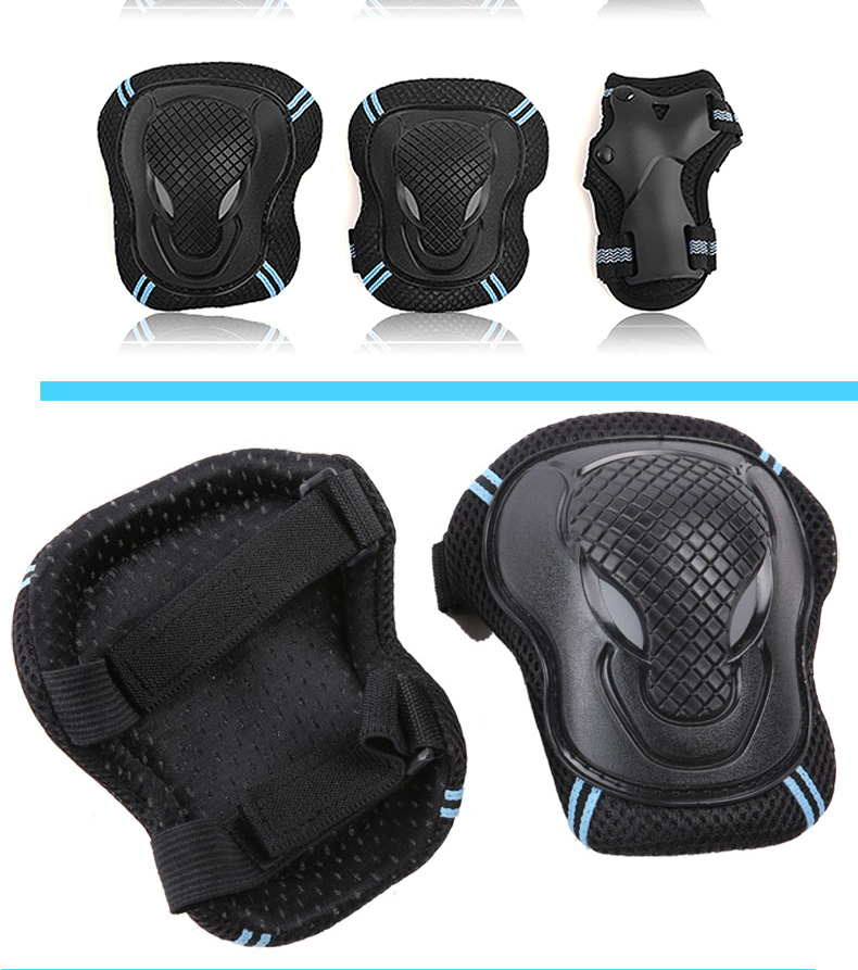 Duweike Roller Skating Protective Gear Professional Children And Adults Knee Pads Elbow Pads Palm Guards Six-Piece Set for Land Surfing And Ice Skating, Big Sea Turtle L 9